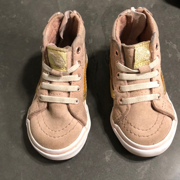 vans pink and gold
